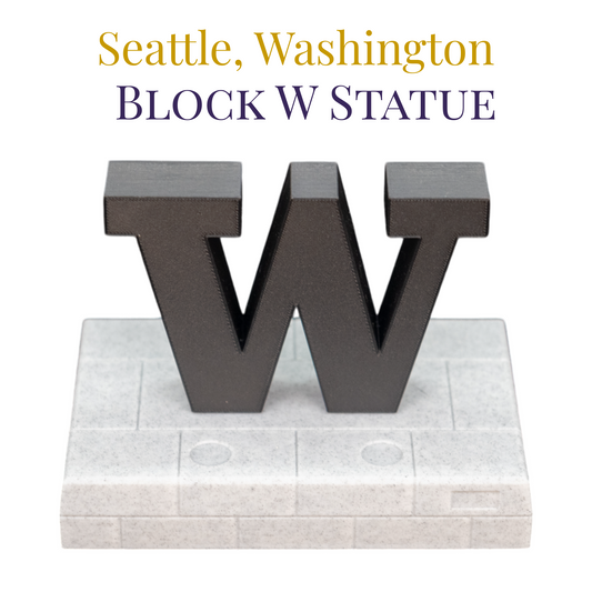 Block W Statue 3D Replica | Seattle, Washington | Graduation Gift & Fan Memorabilia & Home, Dorm, Office Décor