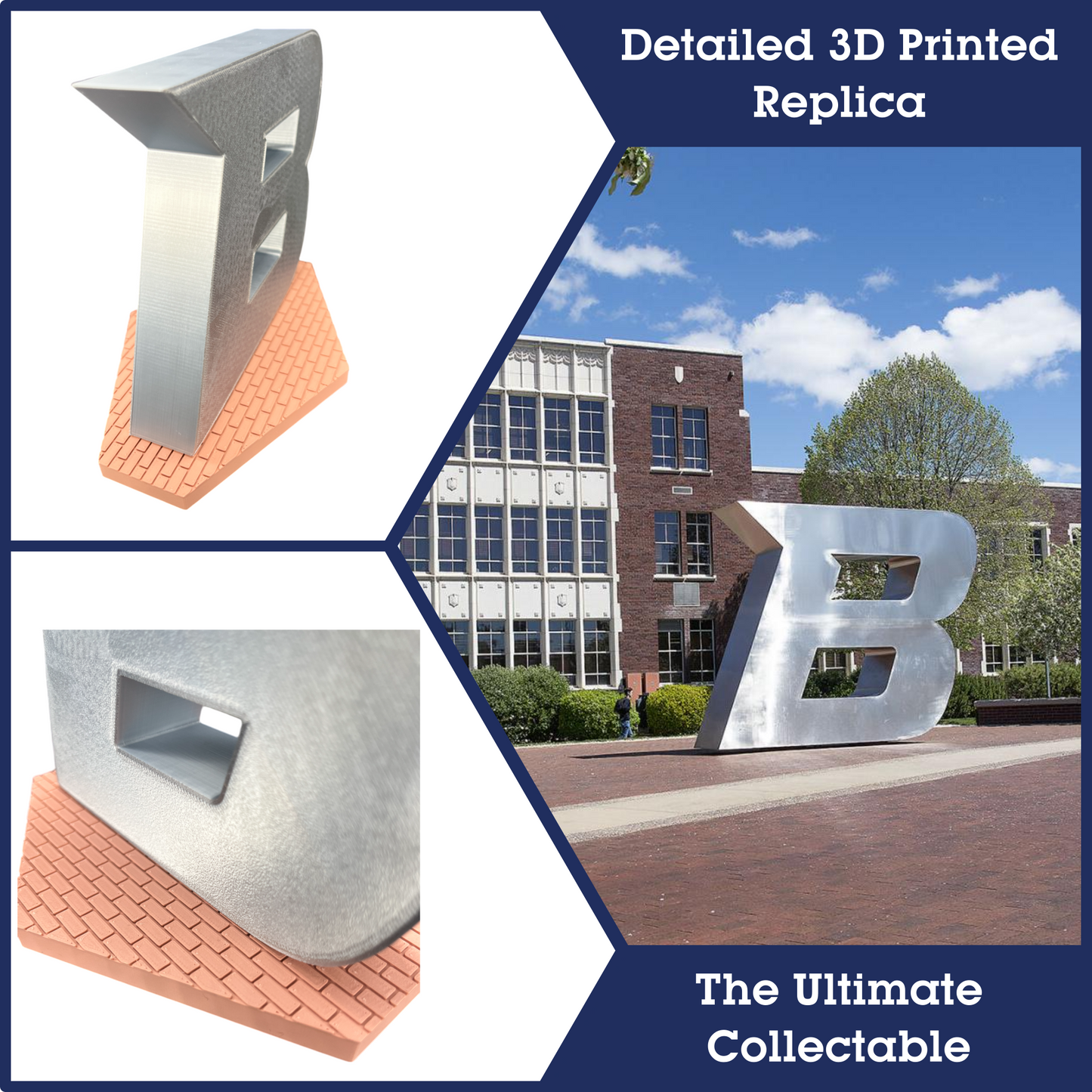 Boise B Statue 3D Replica | Boise, Idaho | Graduation Gift & Fan Memorabilia & Home, Dorm, Office Décor