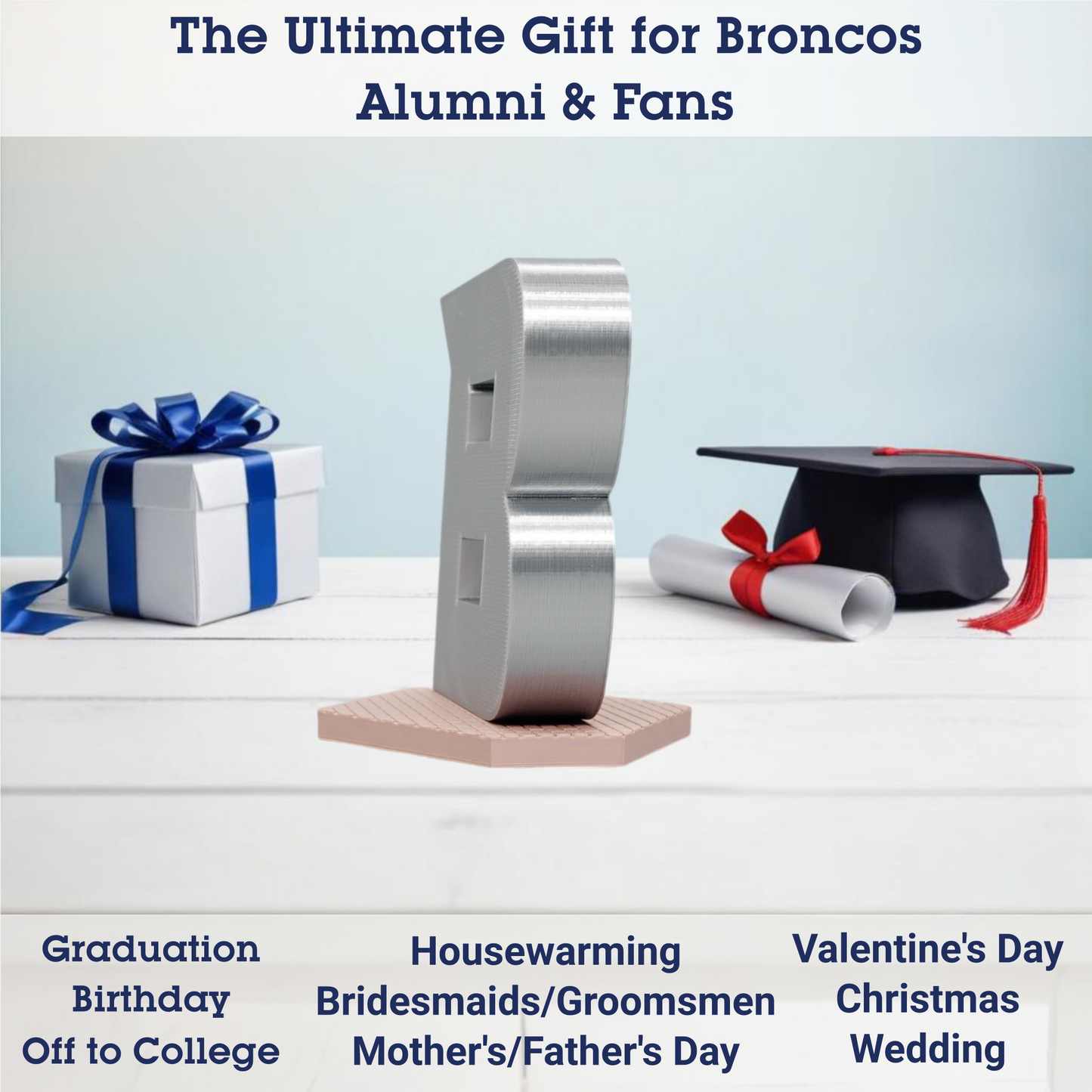 Boise B Statue 3D Replica | Boise, Idaho | Graduation Gift & Fan Memorabilia & Home, Dorm, Office Décor