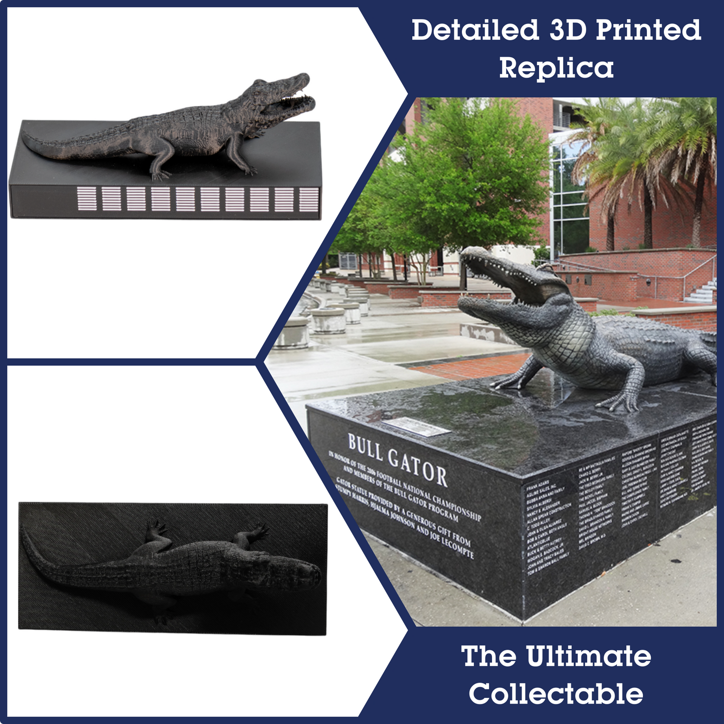Bull Gator Statue 3D Replica | Gainesville, Florida | Graduation Gift & Fan Memorabilia & Home, Dorm, Office Décor