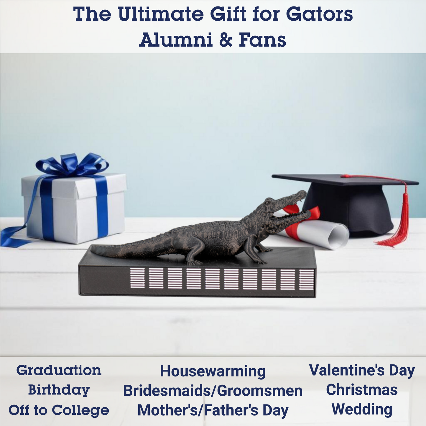 Bull Gator Statue 3D Replica | Gainesville, Florida | Graduation Gift & Fan Memorabilia & Home, Dorm, Office Décor