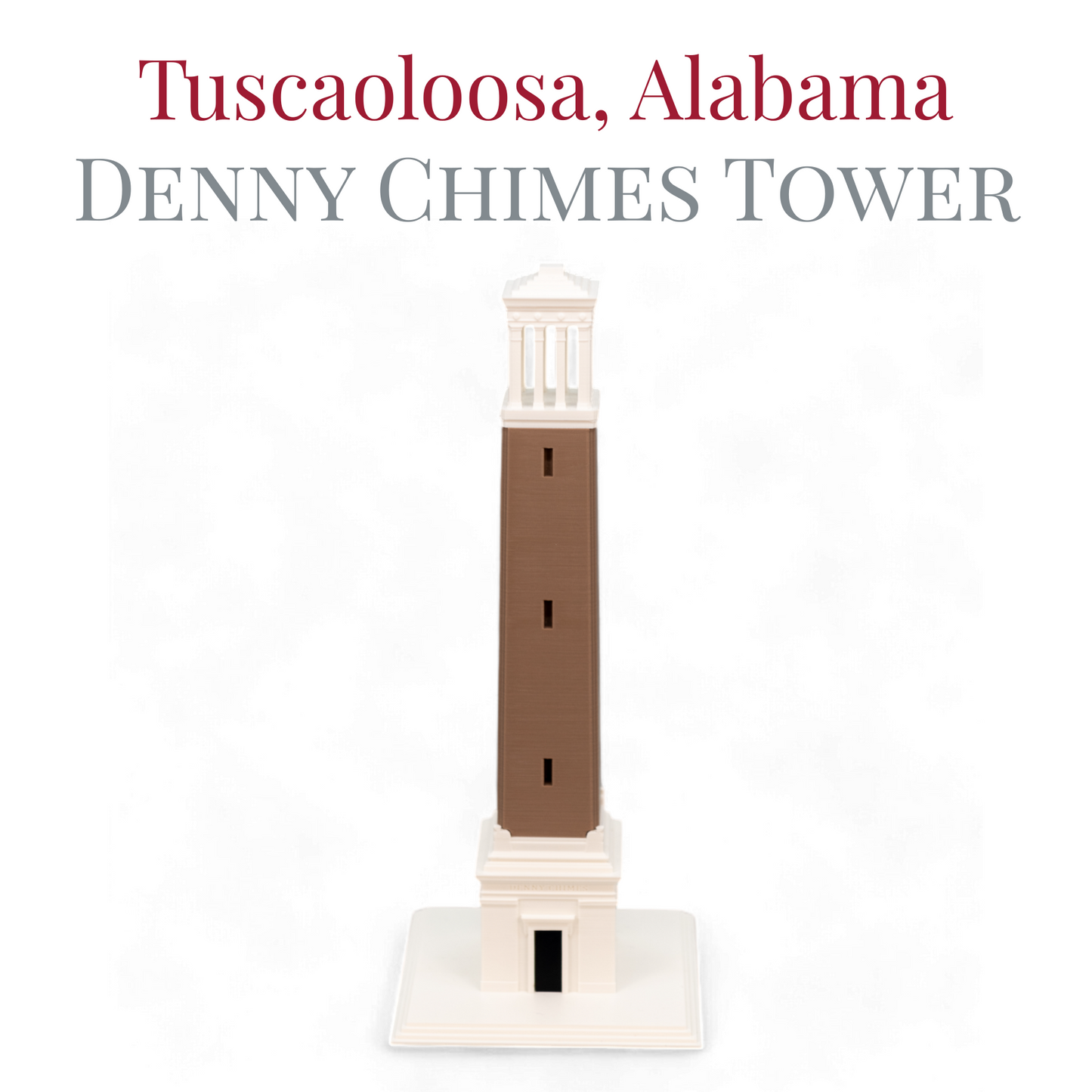 Denny Chimes Tower 3D Replica | Tuscaloosa, Alabama | Graduation Gift & Fan Memorabilia Home, Dorm, Office Décor