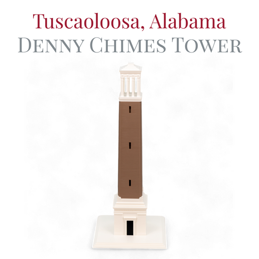 Denny Chimes Tower 3D Replica | Tuscaloosa, Alabama | Graduation Gift & Fan Memorabilia Home, Dorm, Office Décor
