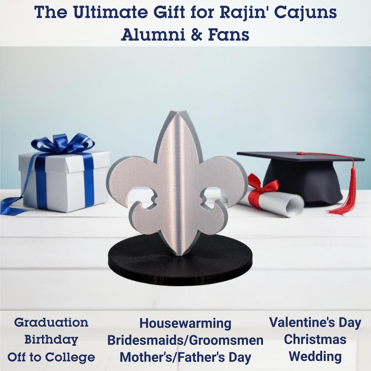 Fleur de Lis Fountain 3D Replica | Lafayette, Louisiana | Graduation Gift & Fan Memorabilia & Home, Dorm, Office Décor