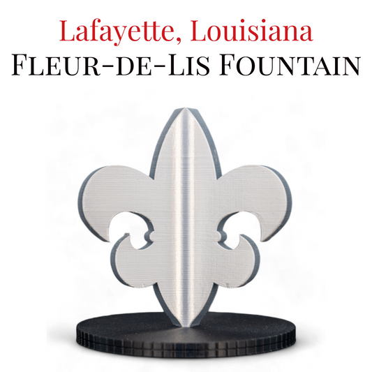 Fleur de Lis Fountain 3D Replica | Lafayette, Louisiana | Graduation Gift & Fan Memorabilia & Home, Dorm, Office Décor