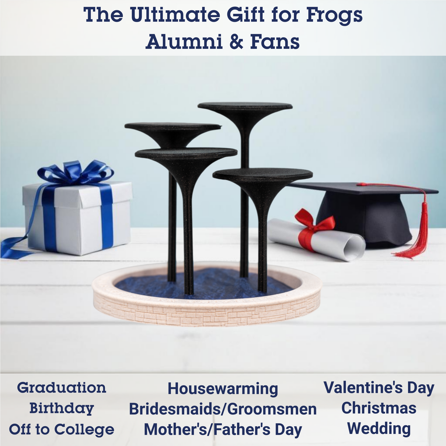 Frog Fountain 3D Replica | Fort Worth, Texas | Graduation Gift & Fan Memorabilia & Home, Dorm, Office Décor