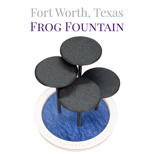 Frog Fountain 3D Replica | Fort Worth, Texas | Graduation Gift & Fan Memorabilia & Home, Dorm, Office Décor