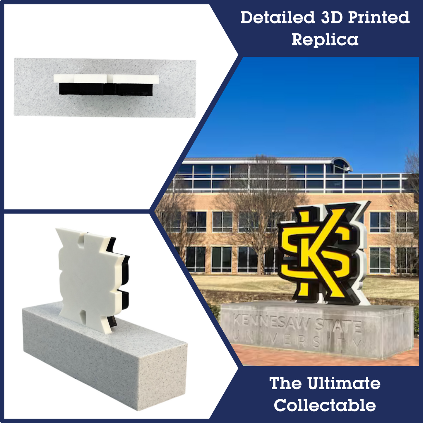 KSU Monument 3D Replica | Kennesaw, Georgia | Graduation Gift & Fan Memorabilia & Home, Dorm, Office Décor