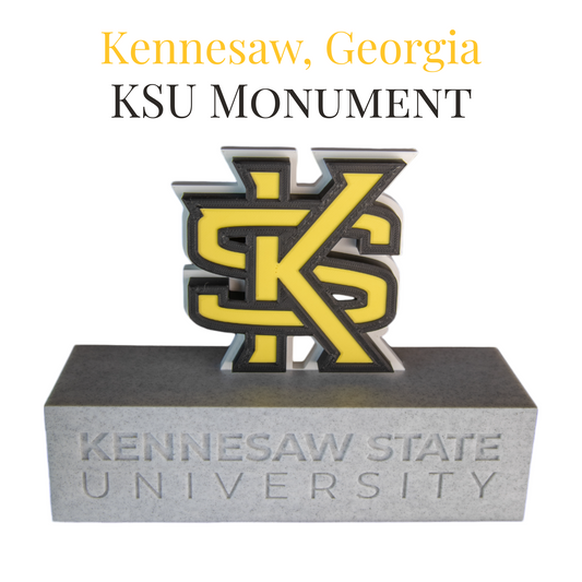 KSU Monument 3D Replica | Kennesaw, Georgia | Graduation Gift & Fan Memorabilia & Home, Dorm, Office Décor