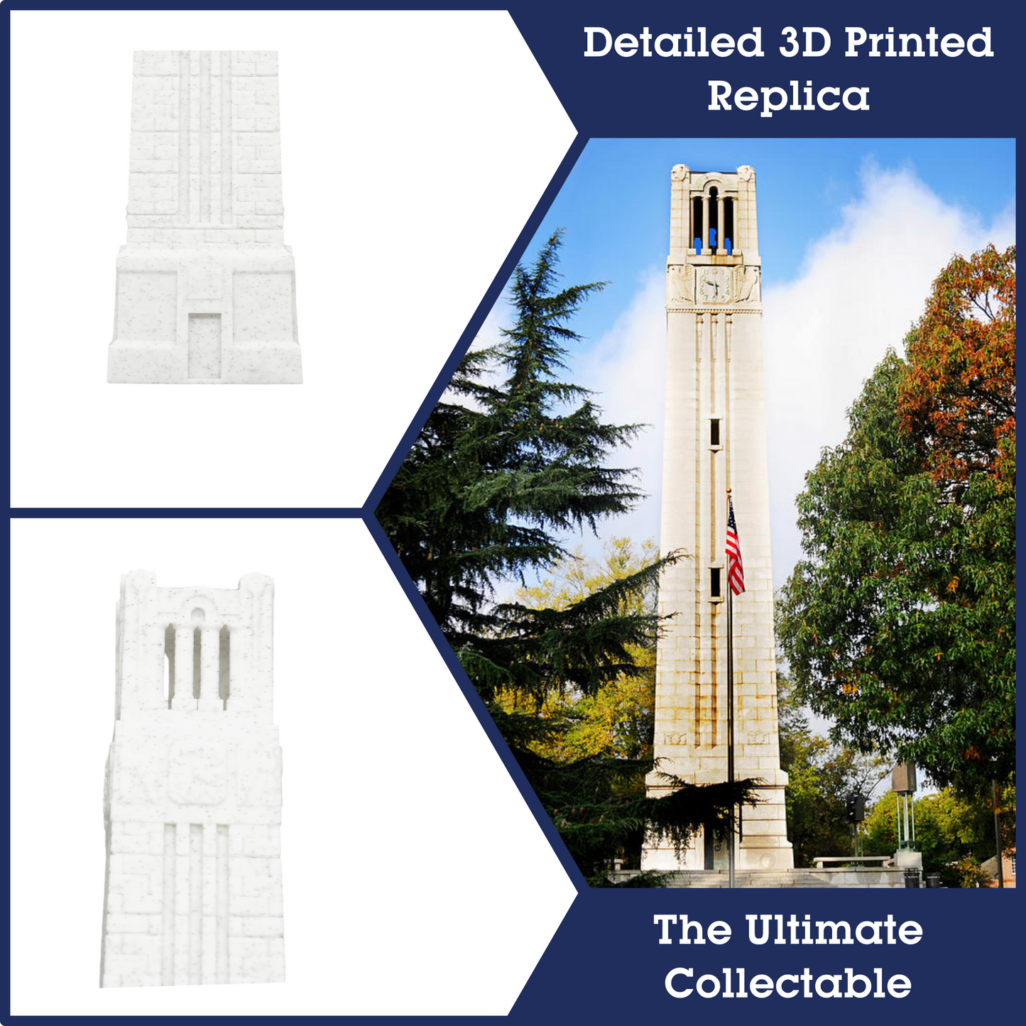 Memorial Belltower 3D Replica | Raleigh, North Carolina | Graduation Gift & Fan Memorabilia & Home, Dorm, Office Décor