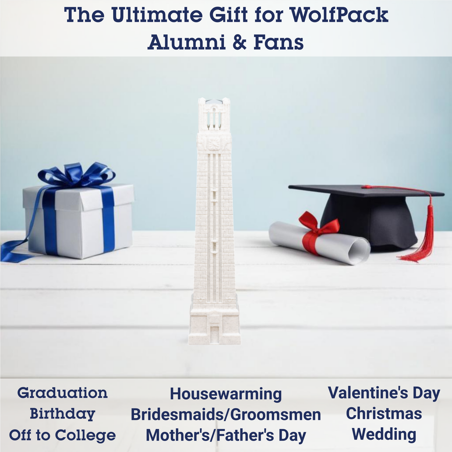 Memorial Belltower 3D Replica | Raleigh, North Carolina | Graduation Gift & Fan Memorabilia & Home, Dorm, Office Décor