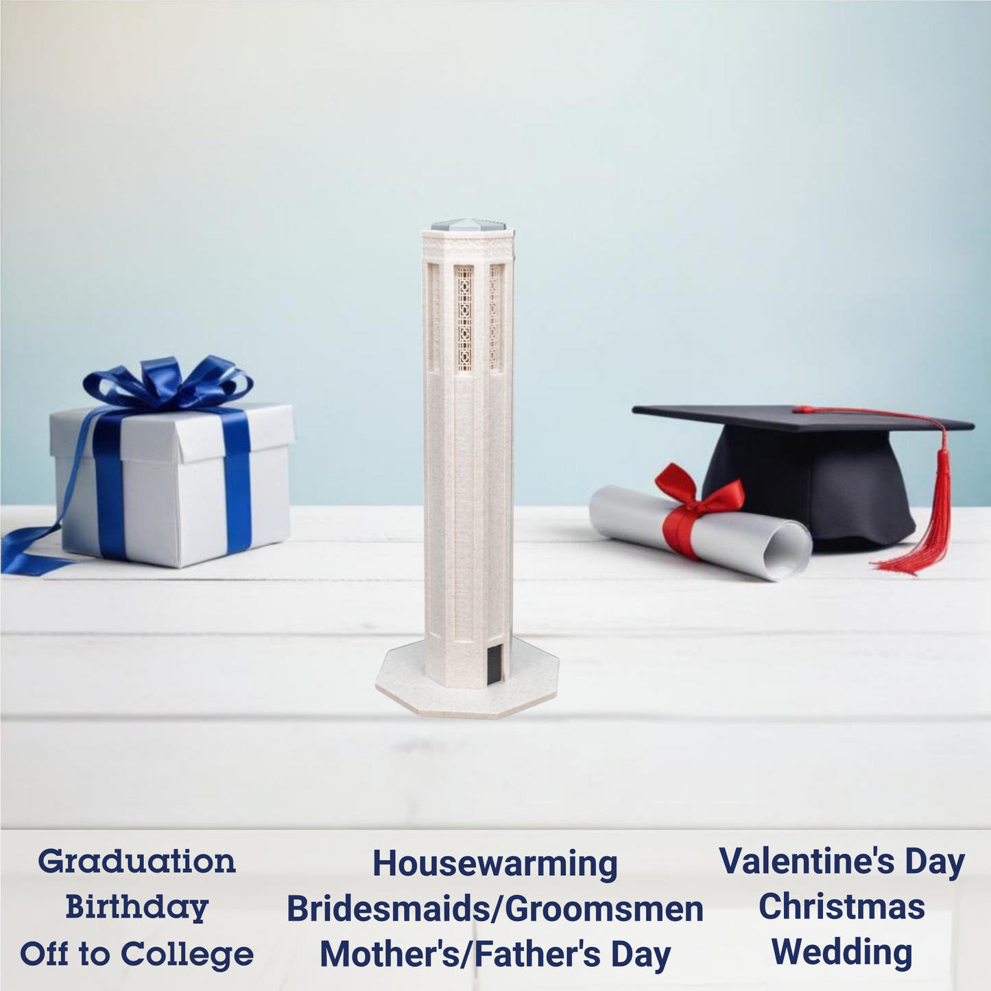 Mueller Tower 3D Replica | Lincoln, Nebraska | Graduation Gift & Fan Memorabilia & Home, Dorm, Office Décor