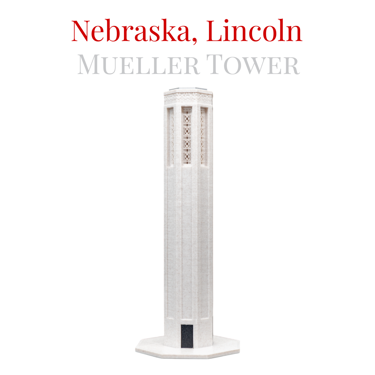 Mueller Tower 3D Replica | Lincoln, Nebraska | Graduation Gift & Fan Memorabilia & Home, Dorm, Office Décor