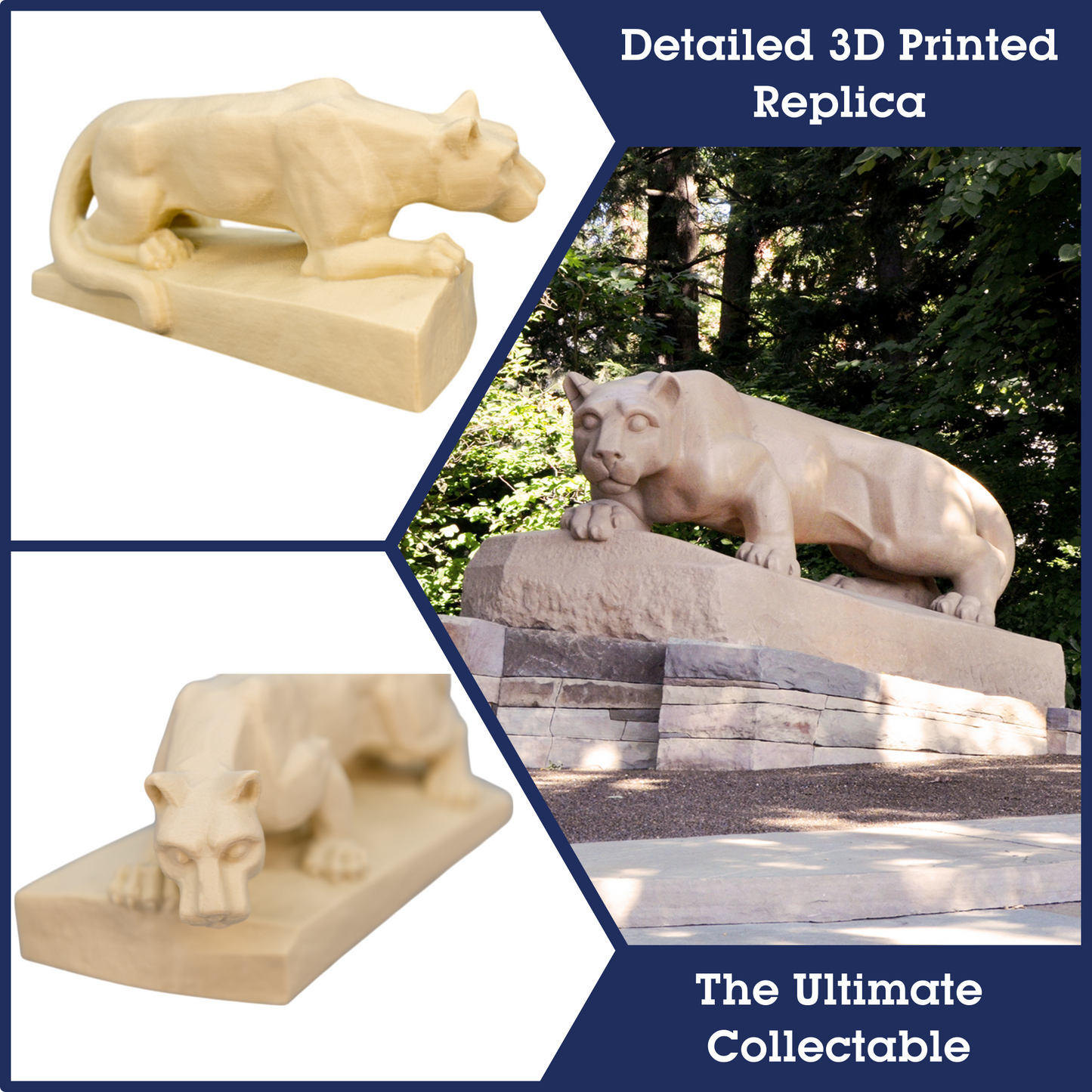 Nittany Lion Shrine 3D Replica | State College, Pennsylvania | Graduation Gift & Fan Memorabilia & Home, Dorm, Office Décor