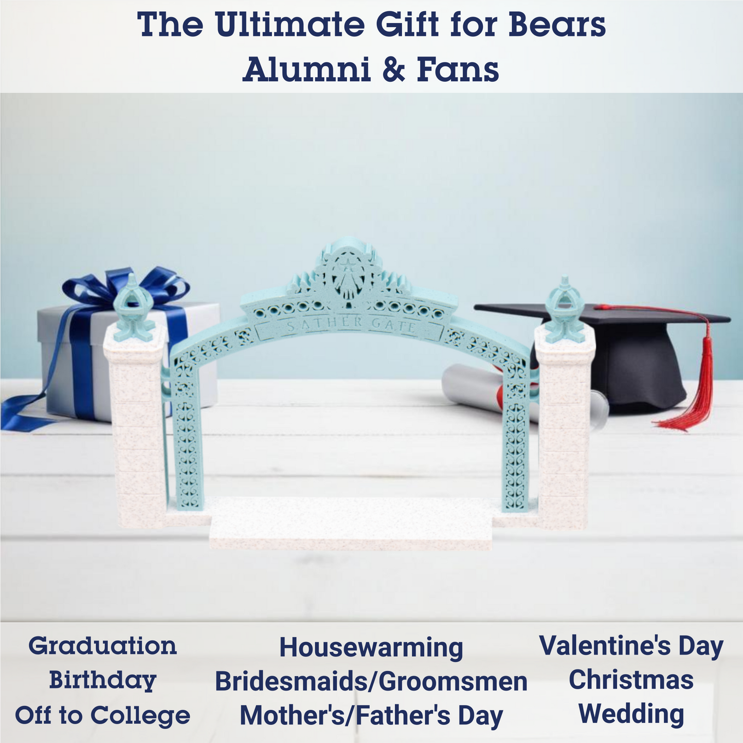 Sather Gate 3D Replica | Berkeley, California | Graduation Gift & Fan Memorabilia & Home, Dorm, Office Décor