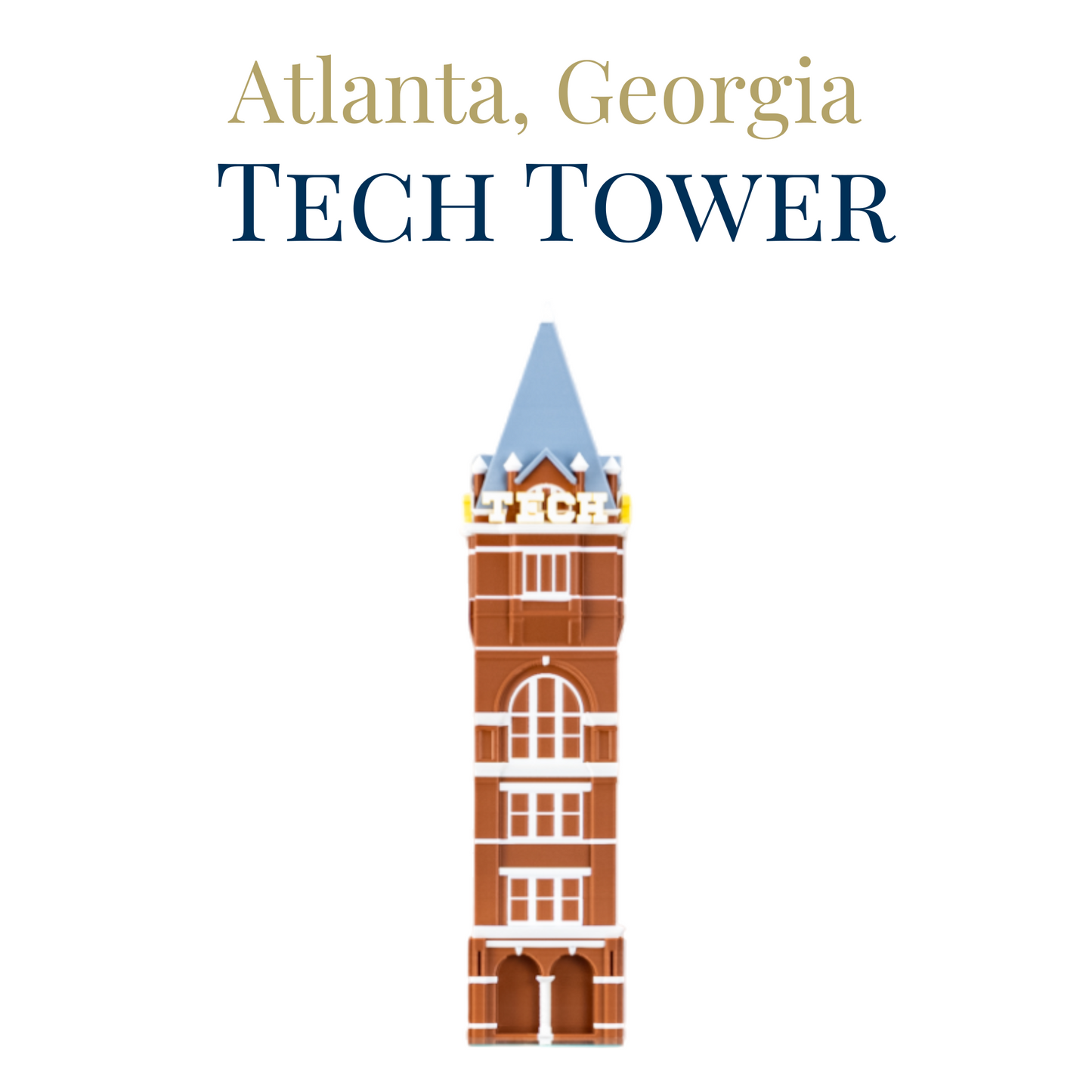Tech Tower 3D Replica | Atlanta, Georgia | Graduation Gift & Fan Memorabilia & Home, Dorm, Office Décor