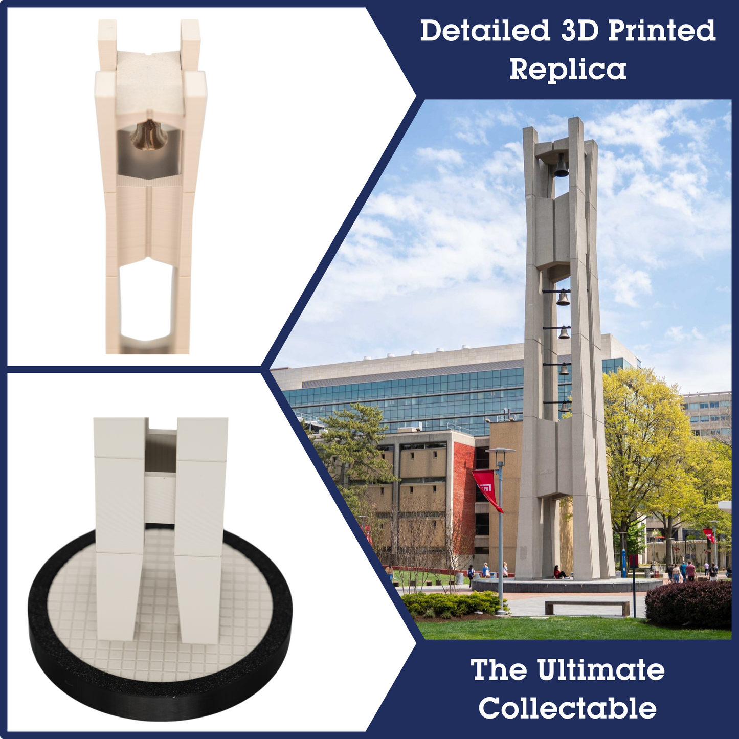 Temple Belltower 3D Replica | Philadelphia, Pennsylvania | Graduation Gift & Fan Memorabilia & Home, Dorm, Office Décor