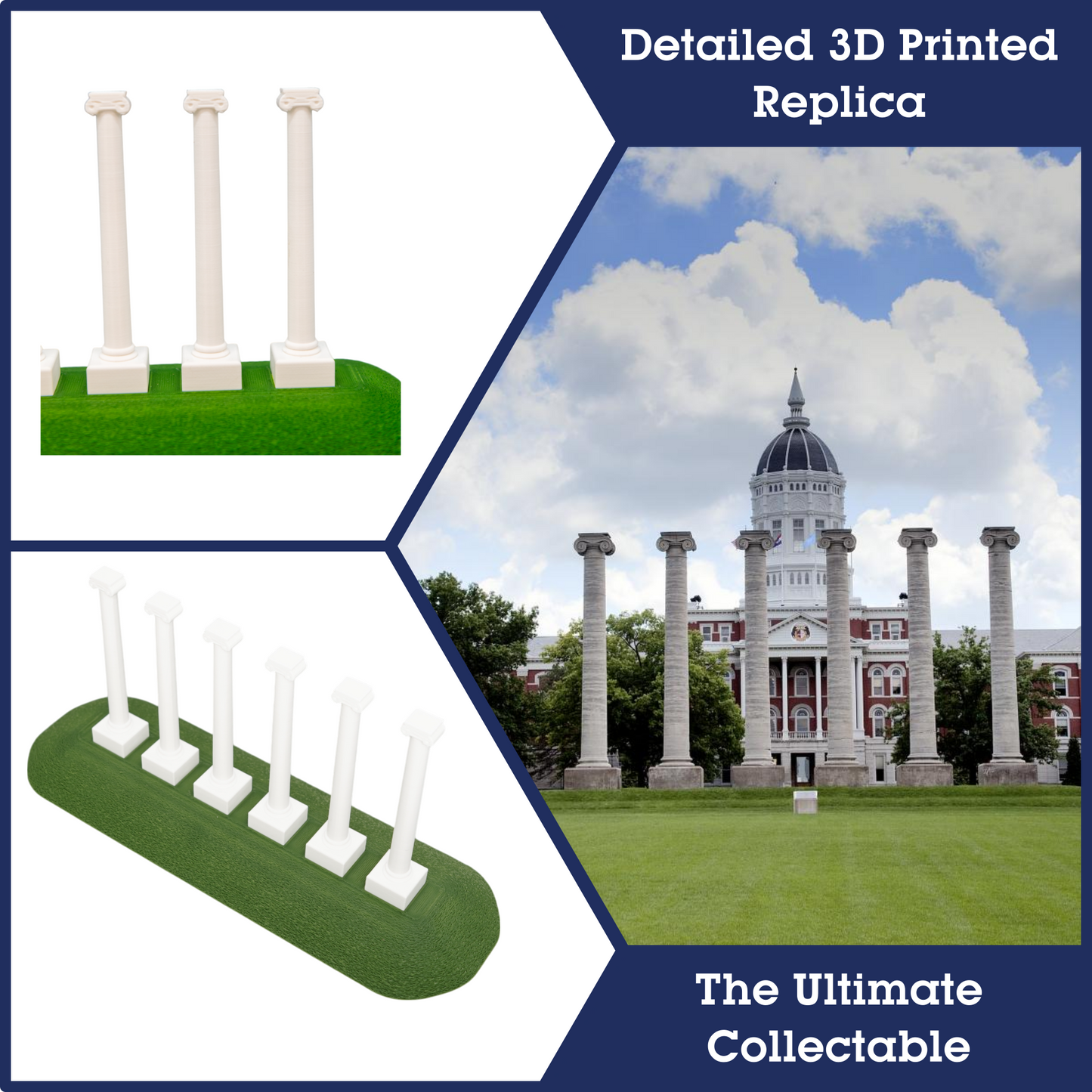 The Columns 3D Replica | Columbia, Missouri | Graduation Gift & Fan Memorabilia & Home, Dorm, Office Décor