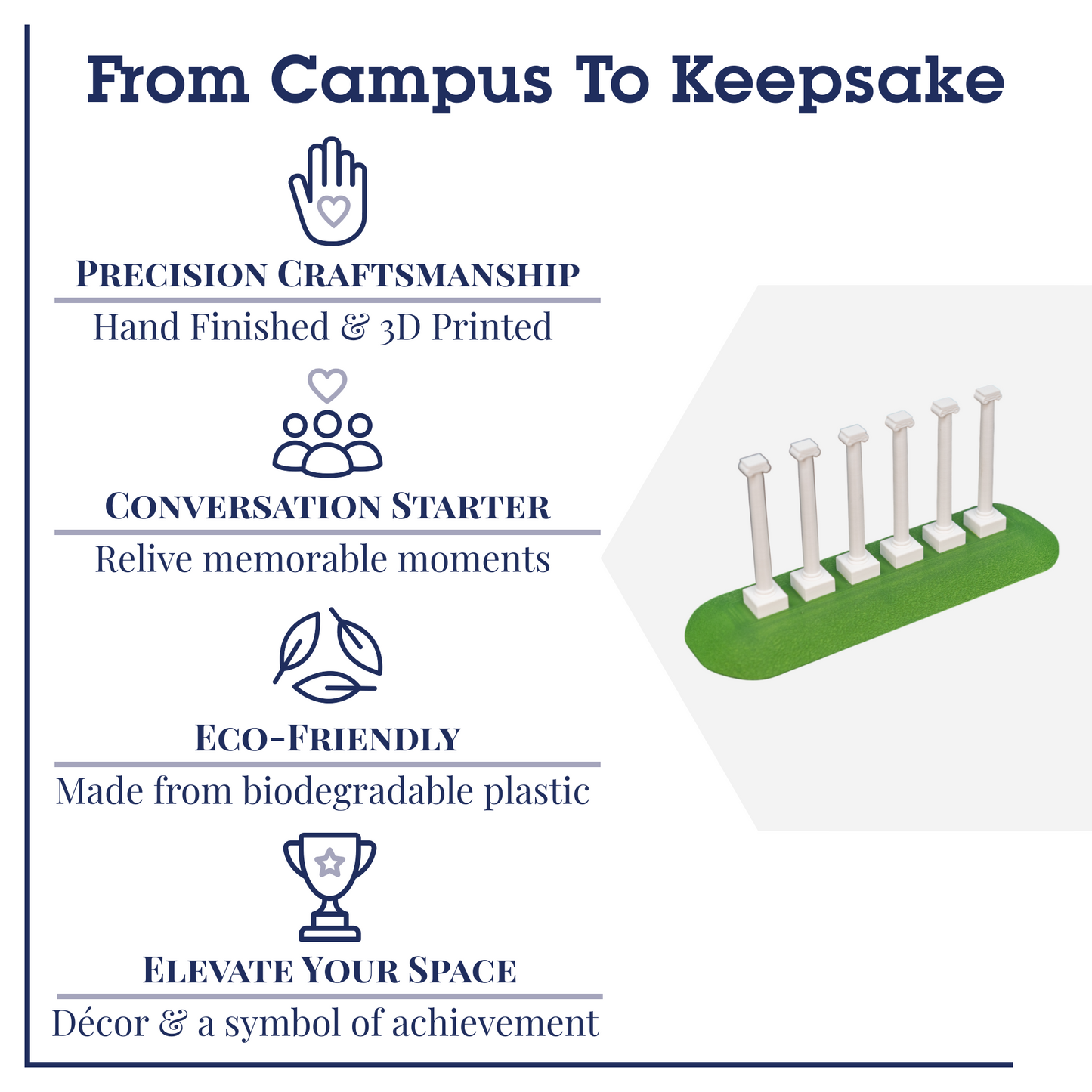 The Columns 3D Replica | Columbia, Missouri | Graduation Gift & Fan Memorabilia & Home, Dorm, Office Décor