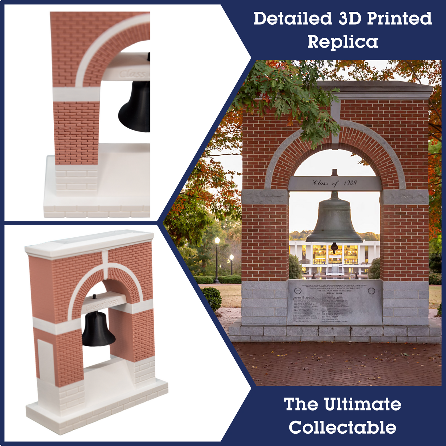 Tillman Hall Bell 3D Replica | Clemson, South Carolina | Graduation Gift & Fan Memorabilia & Home, Dorm, Office Décor
