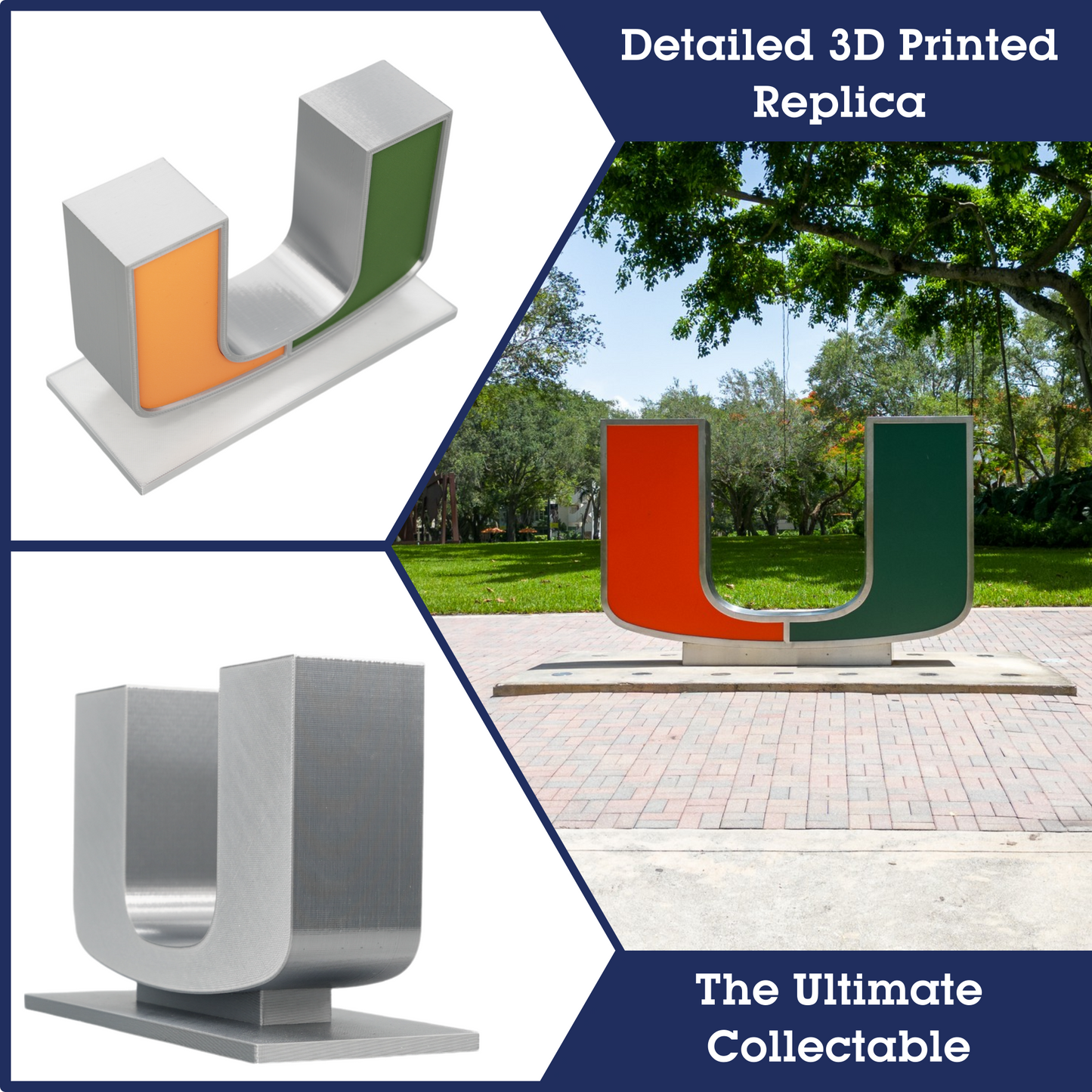Miami, Florida | The U Statue 3D Replica | Graduation Gift & Fan Memorabilia & Home, Dorm, Office Décor