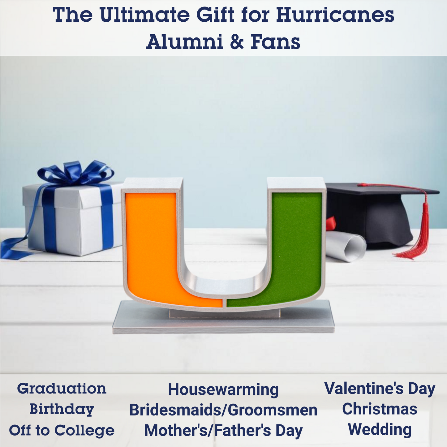 Miami, Florida | The U Statue 3D Replica | Graduation Gift & Fan Memorabilia & Home, Dorm, Office Décor