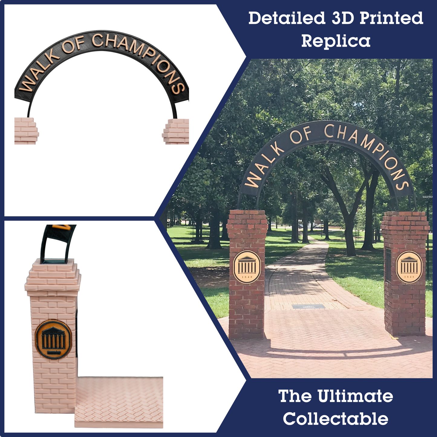 Walk of Champions 3D Replica | Oxford, Mississippi | Graduation Gift & Fan Memorabilia & Home, Dorm, Office Décor