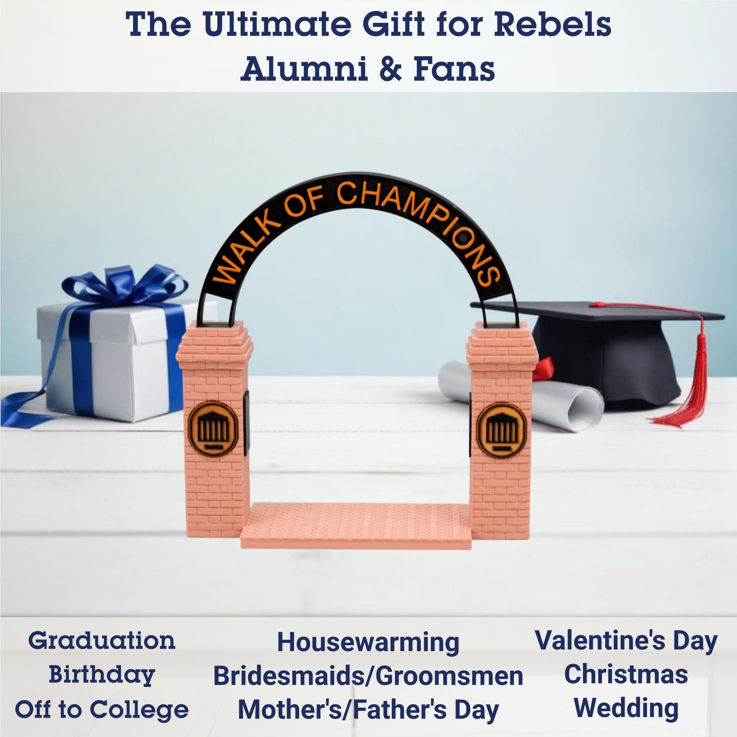 Walk of Champions 3D Replica | Oxford, Mississippi | Graduation Gift & Fan Memorabilia & Home, Dorm, Office Décor