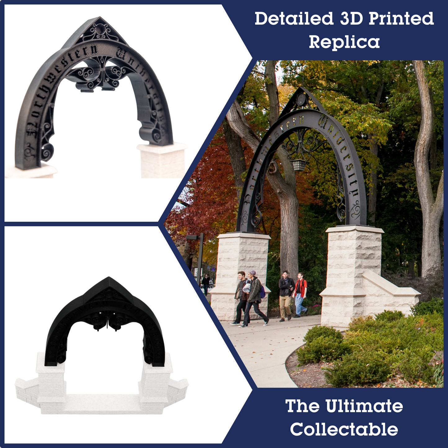 Weber Arch 3D Replica | Evanston, Illinois | Graduation Gift & Fan Memorabilia & Home, Dorm, Office Décor