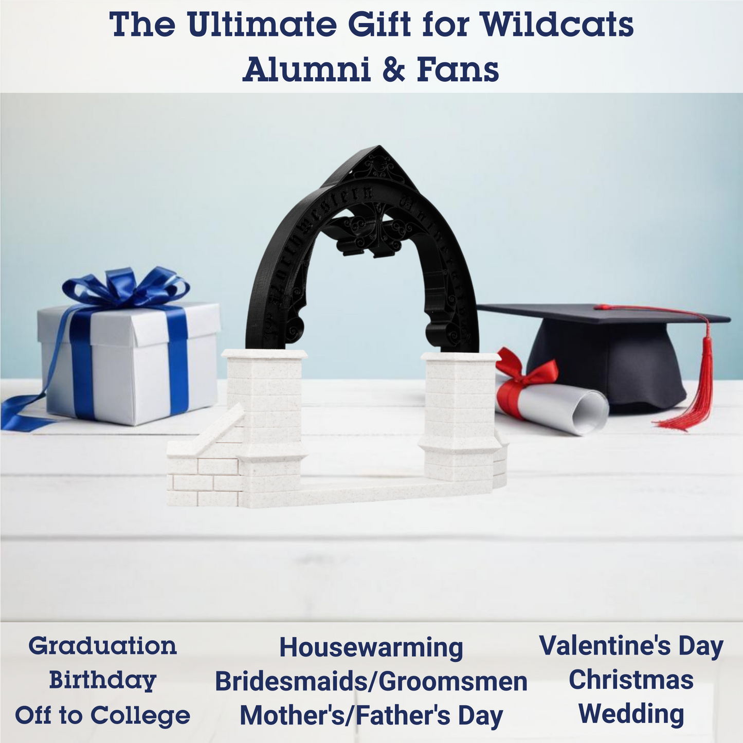 Weber Arch 3D Replica | Evanston, Illinois | Graduation Gift & Fan Memorabilia & Home, Dorm, Office Décor